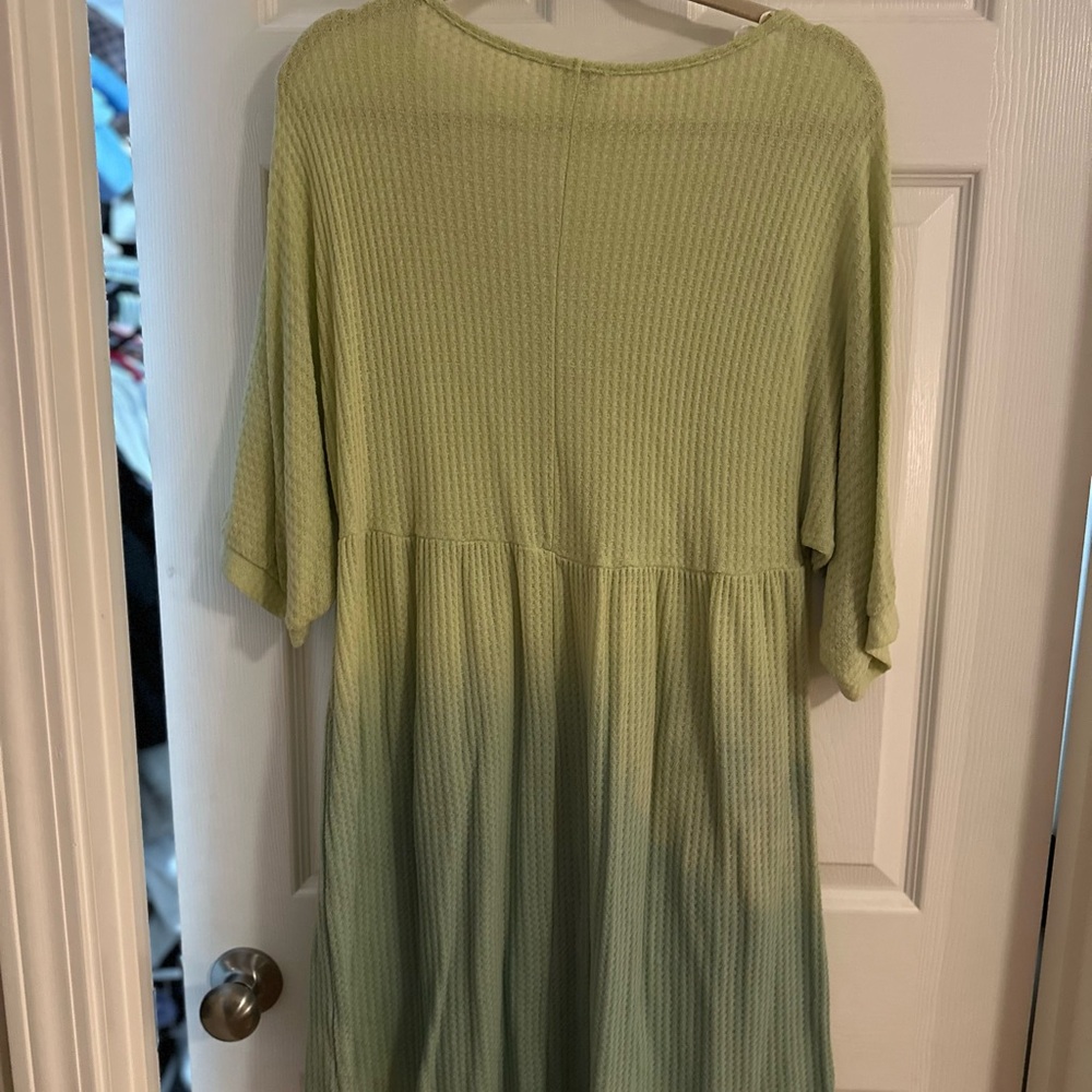 Light Green Ribbed Dress
